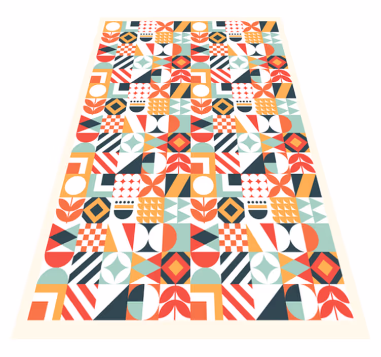 Tappeto vinile geometrico mosaico simmetrico - TenStickers
