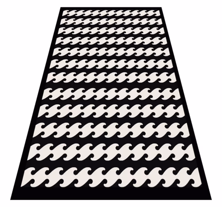 Tappeto vinile strisce linee ondulate monocromatiche - TenStickers