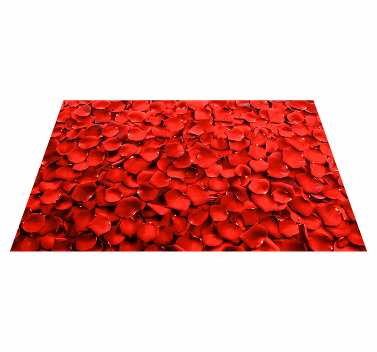 Tappeto vinile fiori matrice di petali rossi - TenStickers