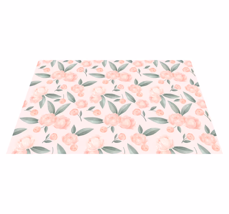 Tappeto vinile fiori peonie botaniche - TenStickers