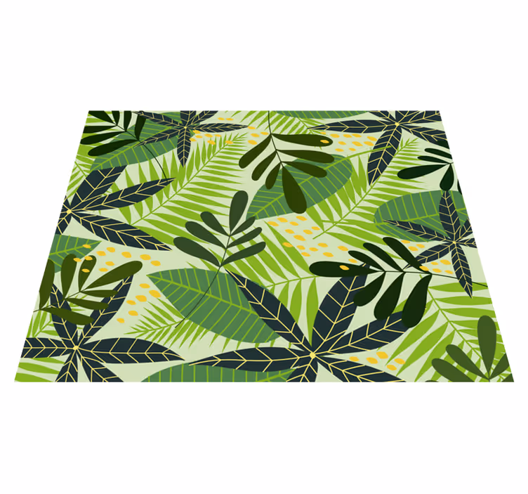 Tappeto vinile fiori botanica a foglia tropicale - TenStickers