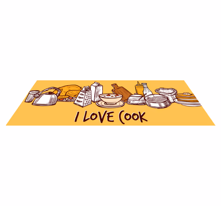 Tappeto pvc cucina adoro cucinare - TenStickers