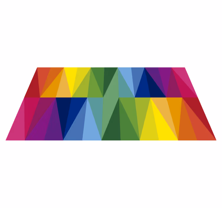 Tappeto vinile geometrico schiera triangolare colorata - TenStickers
