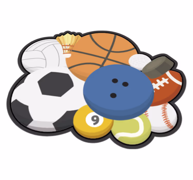 Tappeto vinile giochi collage sportivo - TenStickers