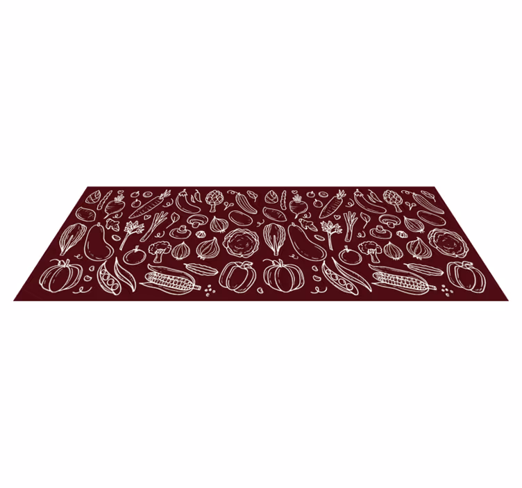 Tappeto pvc cucina illustrazione di verdure - TenStickers