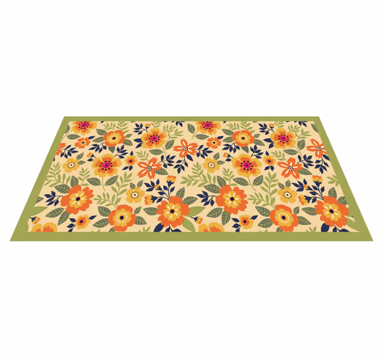 Tappeto vinile fiori motivo del giardino floreale - TenStickers