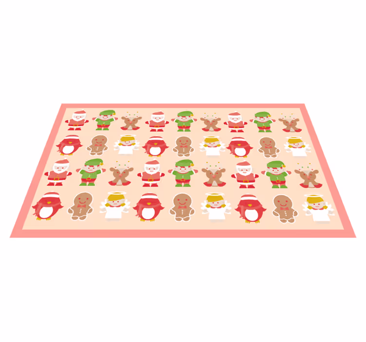 Tappeto Vinile Natale personaggi festivi - TenStickers