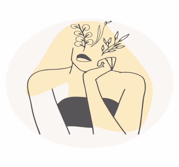 Tappeto vinile fiori linea elegante arte - TenStickers