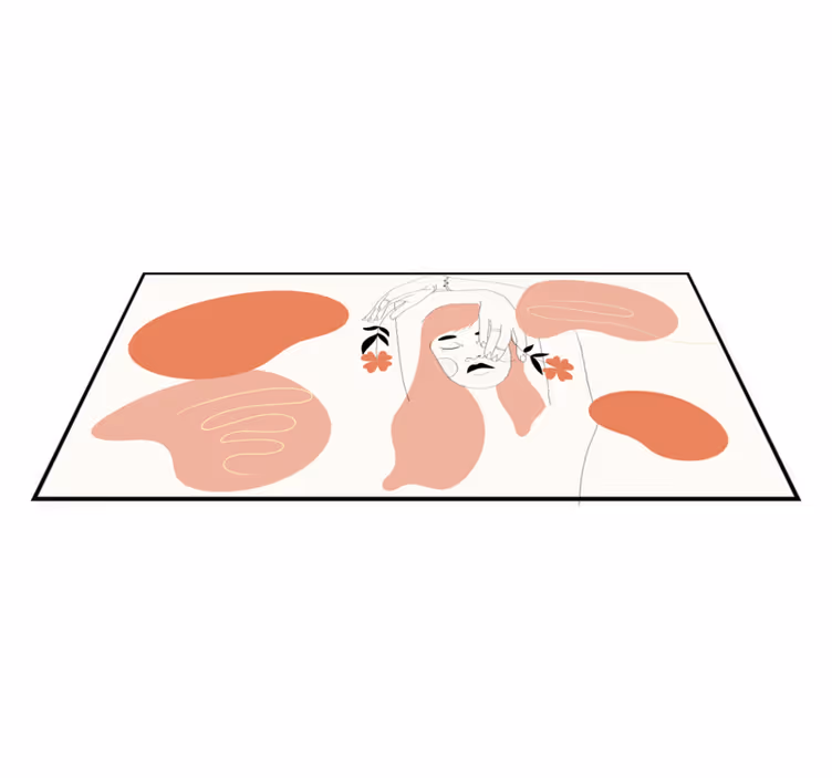 Tappeto vinile minimalista arte facciale astratta - TenStickers