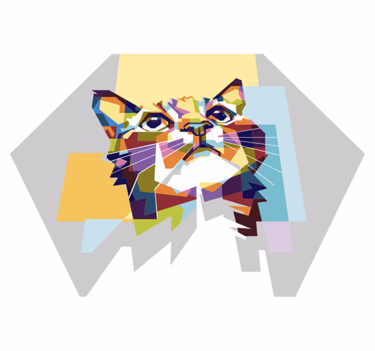 Tappeto vinile geometrico gatto geometrico - TenStickers