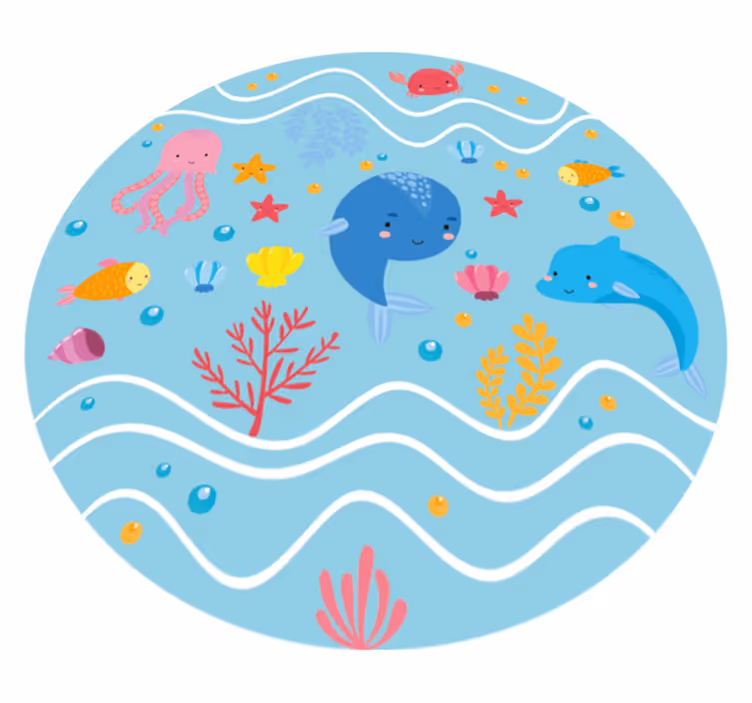 Tappeto vinile per bambini amici oceanici - TenStickers
