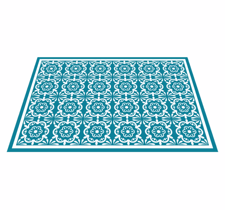 Tappeto pvc cucina disegno floreale verde acqua - TenStickers