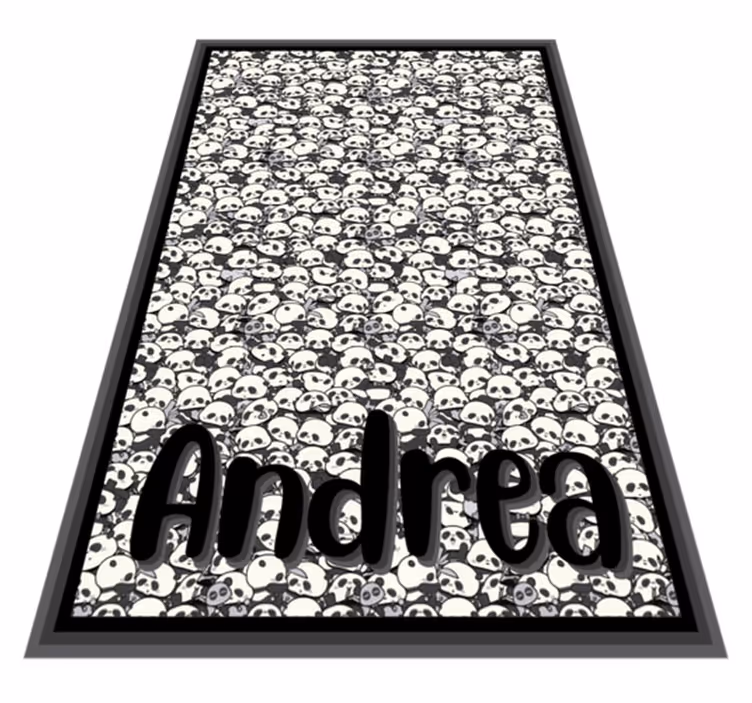 Tappeto vinile con nome panda personalizzati - TenStickers