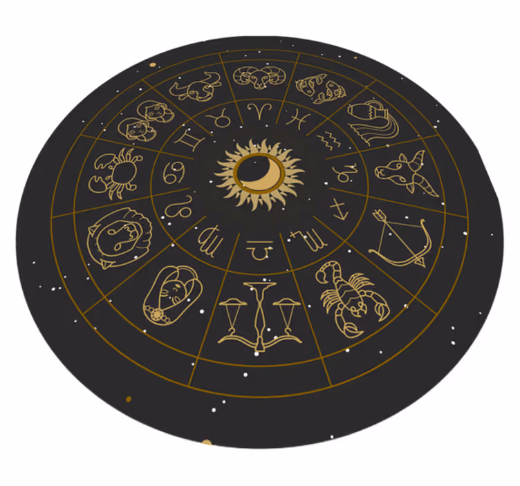 Tappeto vinile alfabeto cerchio dello zodiaco - TenStickers