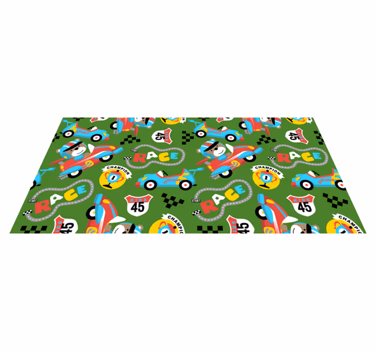 Tappeto vinile per bambini circuito di corse giocoso - TenStickers