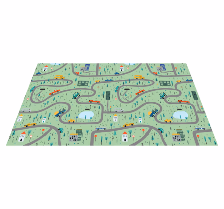 Tappeto vinile strade mappa del traffico cittadino - TenStickers