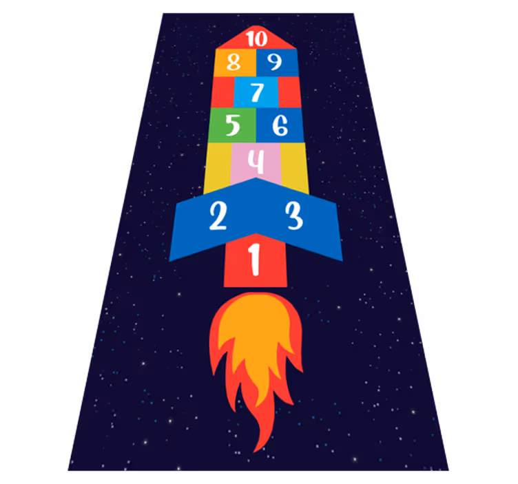 Tappeto vinile giochi gioco della campana spaziale - TenStickers