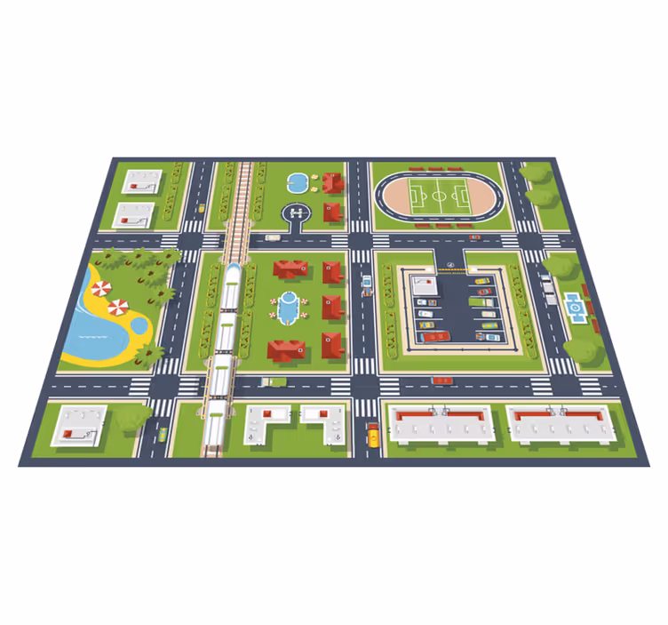 Tappeto vinile strade tappeto da gioco cittadino - TenStickers