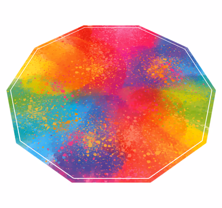 Tappeto vinile effetto marmo esagono schizzato colorato - TenStickers