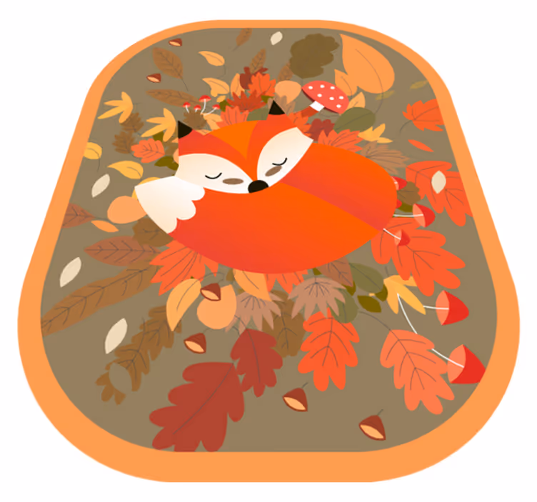 Tappeto vinile animali illustrazione di volpe addormentata - TenStickers