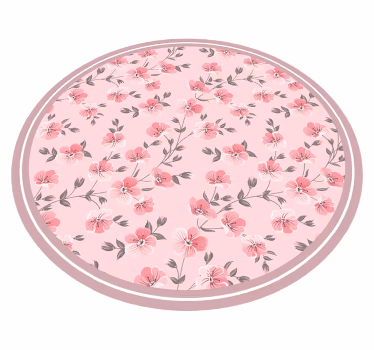 Tappeto vinile fiori disegno del cerchio floreale - TenStickers