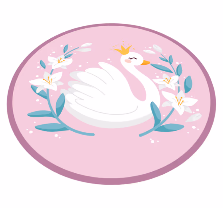Tappeto vinile bebé immagini del lago dei cigni - TenStickers