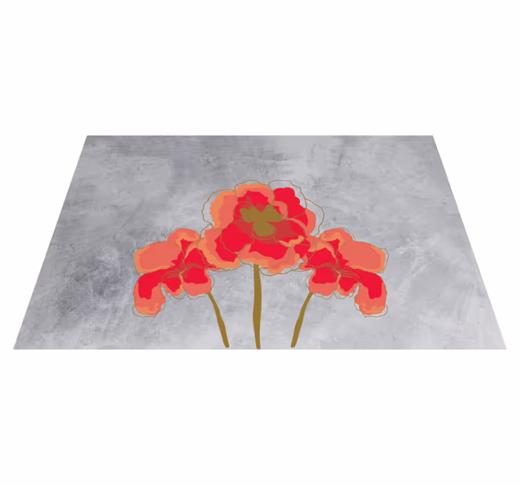 Tappeto vinile fiori trio di fiori floreali - TenStickers