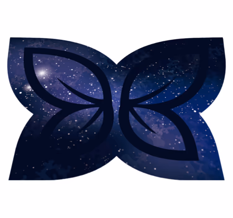 Tappeto vinile motivi sagoma di farfalla cosmica - TenStickers