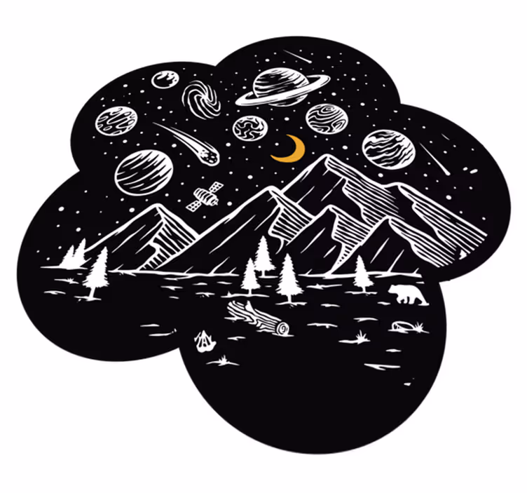 Tappeto vinile giochi scena di avventura spaziale - TenStickers