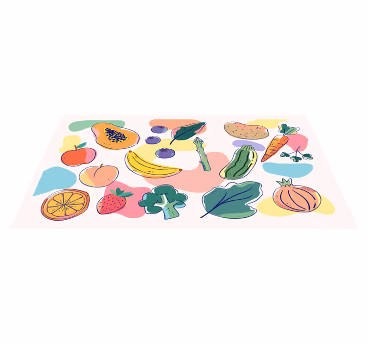 Tappeto pvc cucina illustrazione di frutta colorata - TenStickers