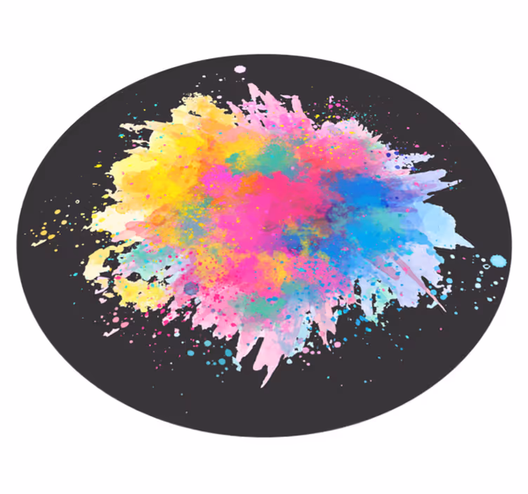 Tappeto vinile motivi esplosione di spruzzi colorati - TenStickers