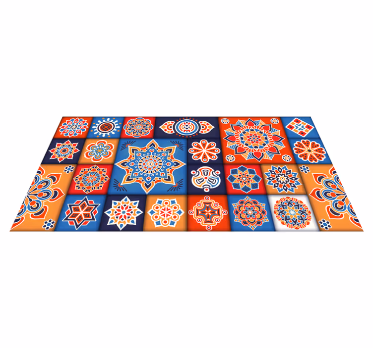 Tappeto vinile piastrelle piastrelle mandala colorate - TenStickers
