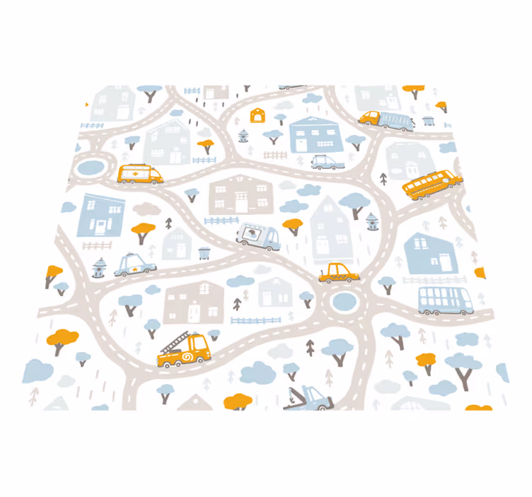 Tappeto vinile strade gioco del traffico cittadino - TenStickers