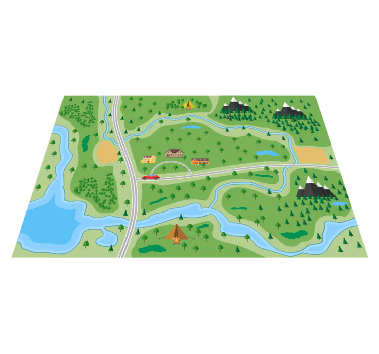 Tappeto vinile strade strada di gioco interattiva - TenStickers