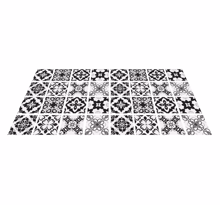 Tappeto pvc cucina elegante monocromia - TenStickers