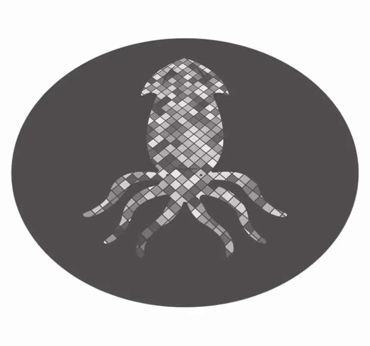 Tappeto vinile piastrelle sagoma di calamaro mosaico - TenStickers