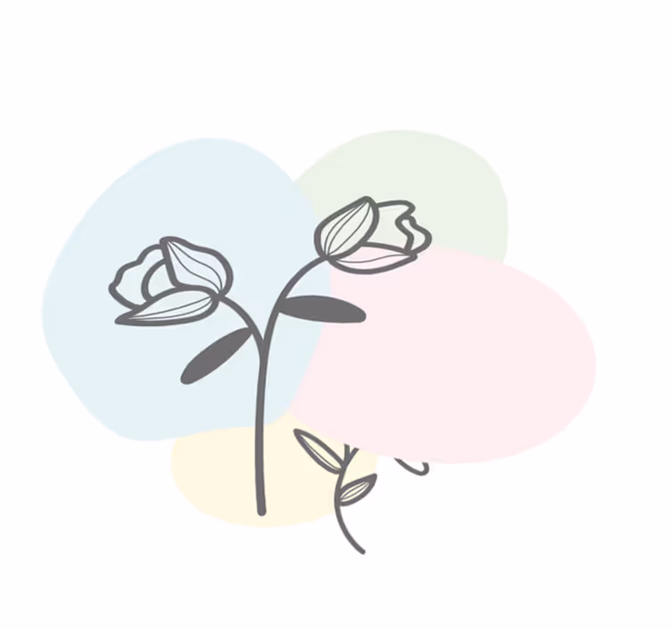 Tappeto vinile fiori tappeto a cuore floreale - TenStickers