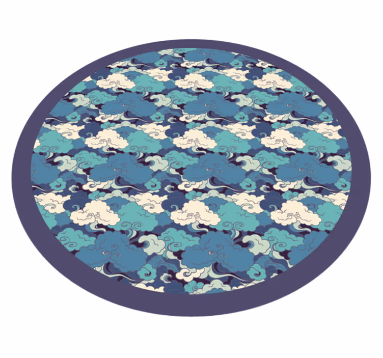 Tappeto vinile fiori decorazioni con motivo a nuvole - TenStickers