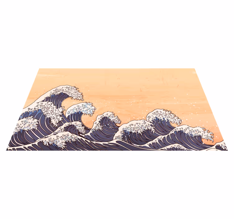 Tappeto vinile bagno modello delle onde dell'oceano - TenStickers