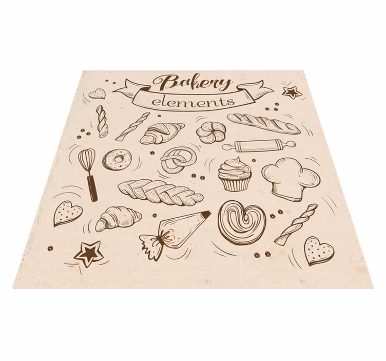 Tappeto vinile per bambini illustrazione a tema panetteria - TenStickers