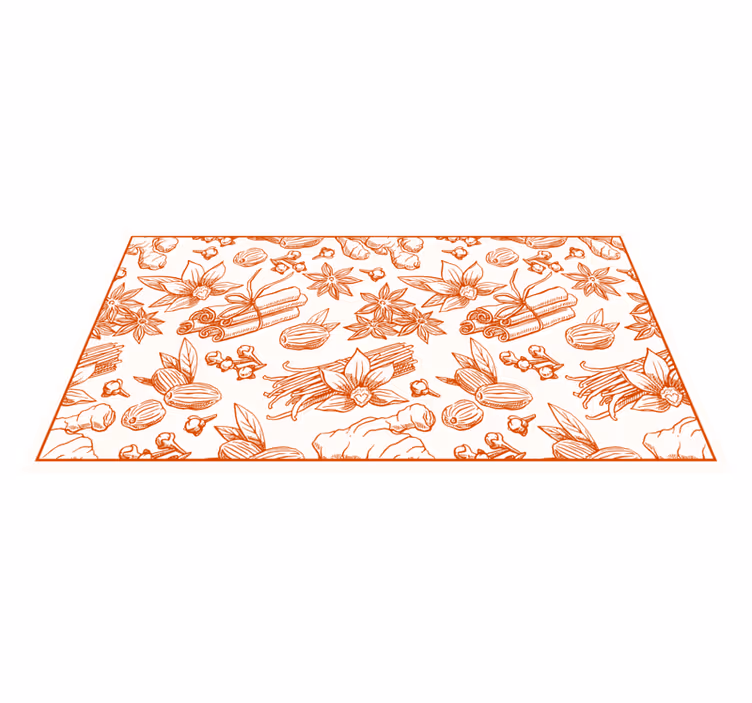 Tappeto vinile fiori disegno di illustrazione floreale - TenStickers
