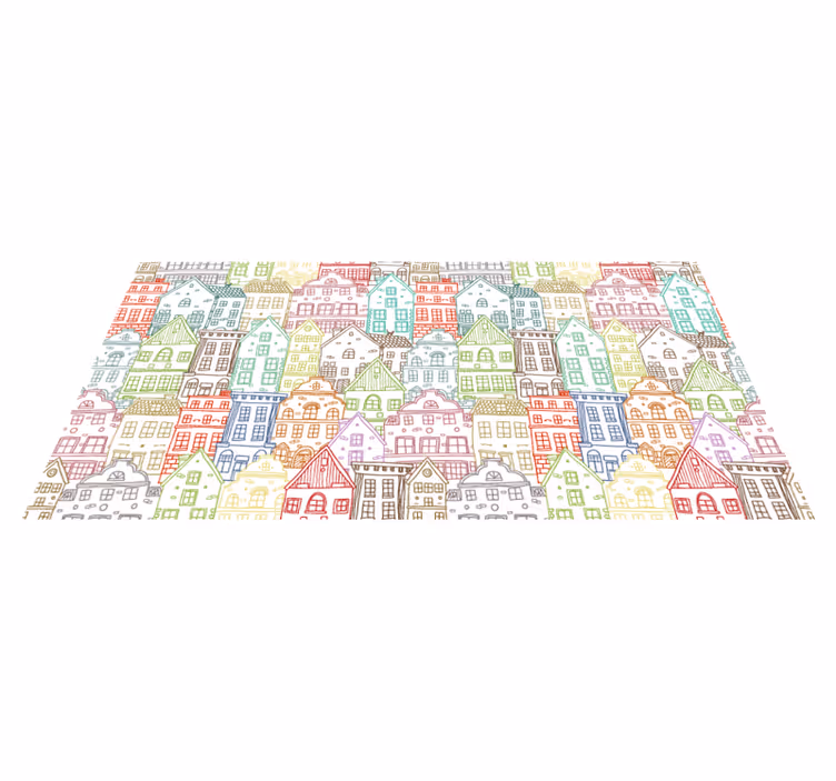 Tappeto vinile per bambini paesaggio urbano colorato - TenStickers