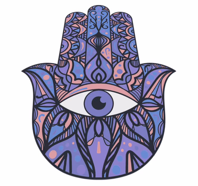 Tappeto vinile Mandala motivo della mano di hamsa - TenStickers