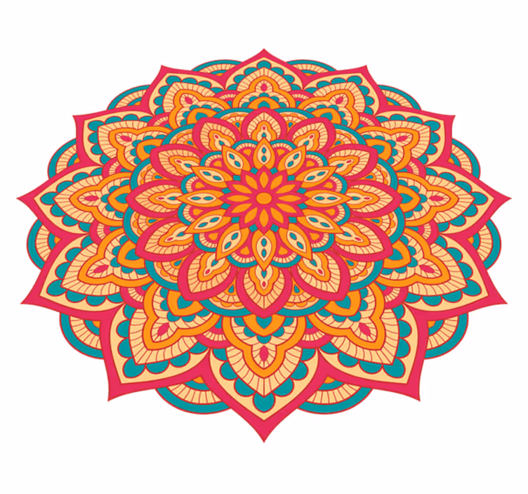 Tappeto vinile Mandala design dai colori vivaci - TenStickers