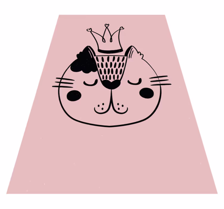 Tappeto vinile animali illustrazione del gatto incoronato - TenStickers