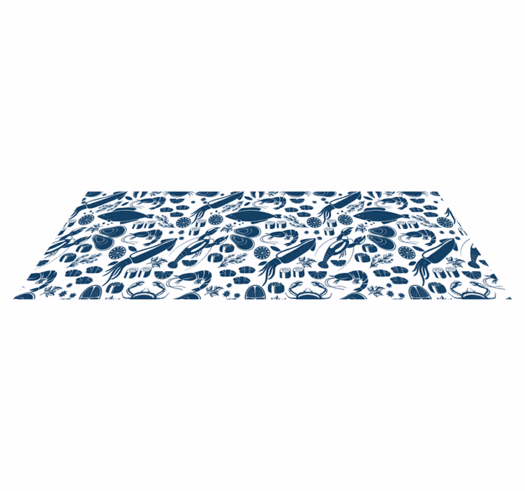 Tappeto pvc cucina motivo frutti di mare - TenStickers