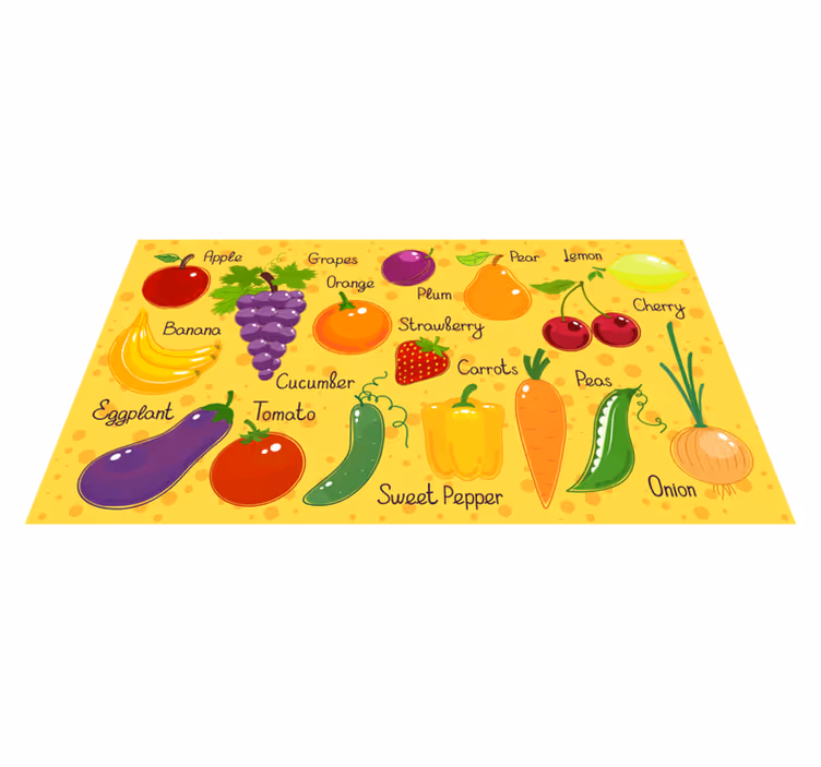 Tappeto pvc cucina verdure a frutto colorate - TenStickers