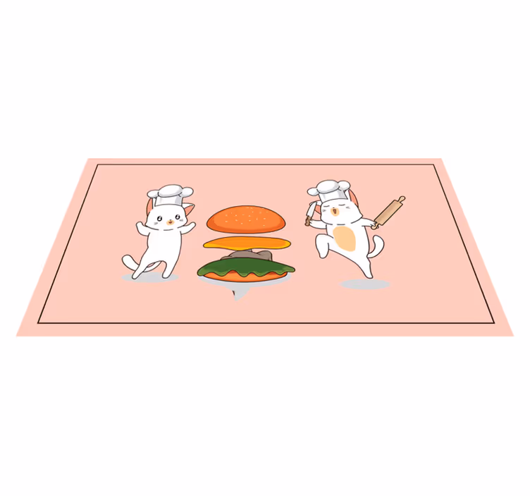 Tappeto vinile per bambini allegri compagni di cucina - TenStickers