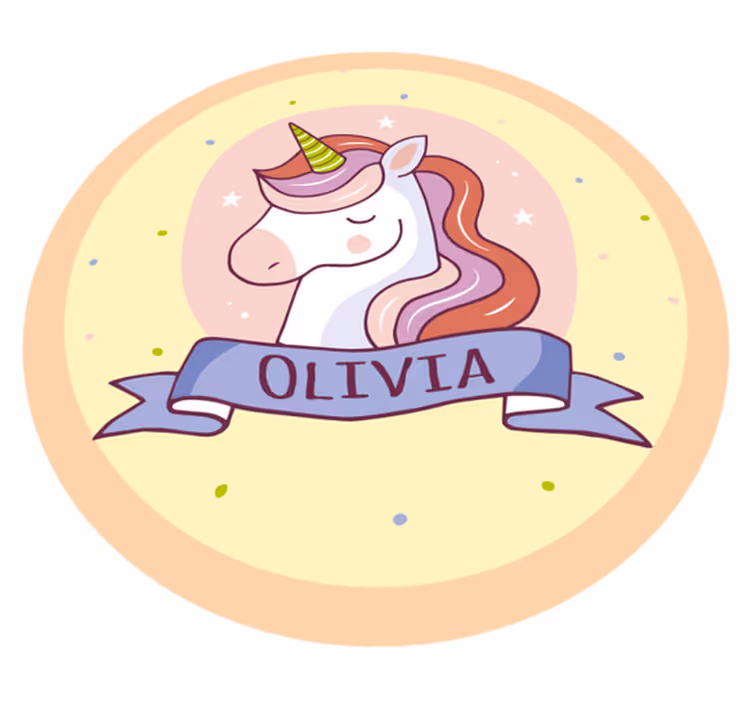 Tappeto vinile con nome unicorno personalizzato - TenStickers