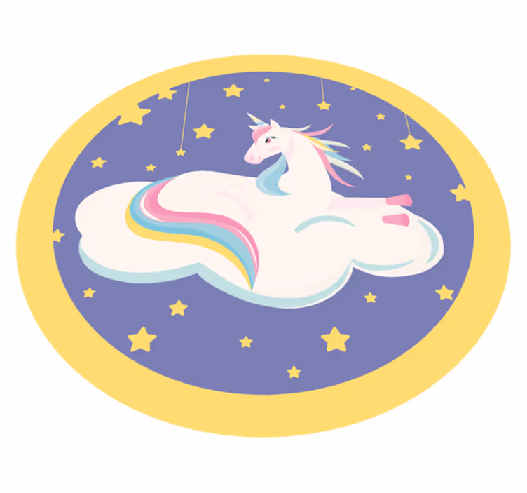 Tappeto vinile bebé cerchio dei sogni di unicorno - TenStickers